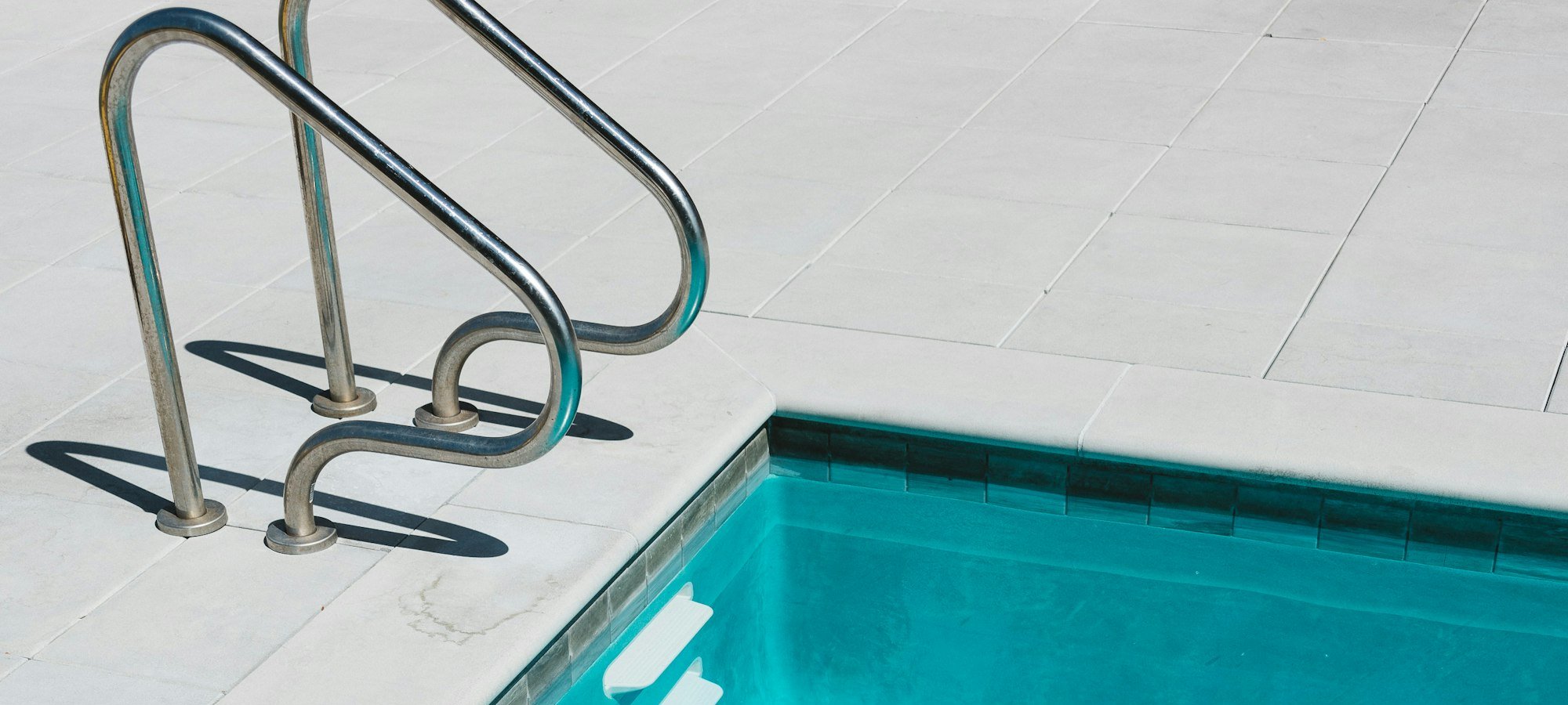 Crystal clear blue swimming pool